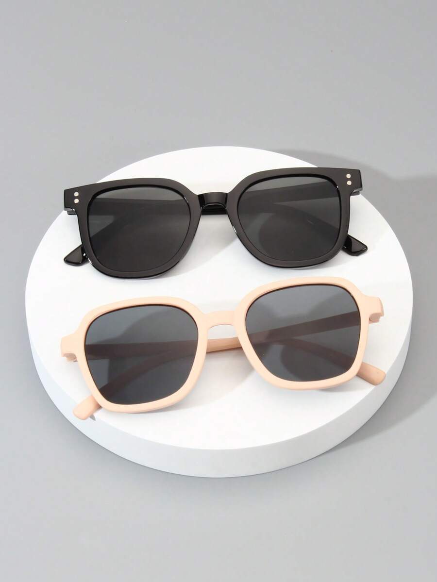 2 Pairs Square Style Children's Fashion Glasses , Cute For Boys And Girls, Suitable For Outdoor Travel - Multicolor - View 1