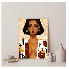 1幅无框高级面部平面设计海报复古画高清墙艺术现代客厅卧室宿舍书房酒吧咖啡厅墙壁装饰家居装饰画 - 彩色 - 查看 25