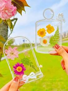 20PCS/40pc/60pc PVC Transparent Diy Bookmarks To Hold Real Dried Flowers And Butterflies, Handmade Page Decorations, Suitable For Readers, Dried Flower Lovers, Bookworms, DIY Gifts, Children's Art Supplies(Flowers Not Included)