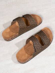 夏季男士时尚拖鞋，可调节高端简约百搭沙滩凉鞋 - 咖啡棕 - 查看 5