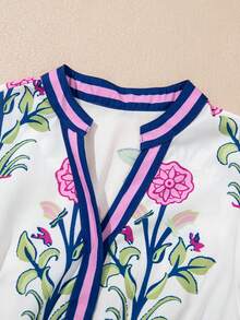 Acelitt Đầm maxi trắng tay cánh hoa, cổ chữ V, eo cao, thanh lịch cho mùa hè - Nhiều màu - Xem 5