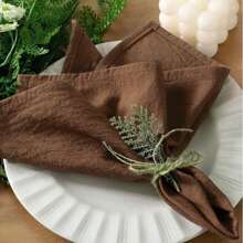 12pcs Handmade Fabric Napkins, With Rolled Edges, Exquisite Handloom Fabric Napkins, Suitable For Dinners, Parties, Weddings, Etc.