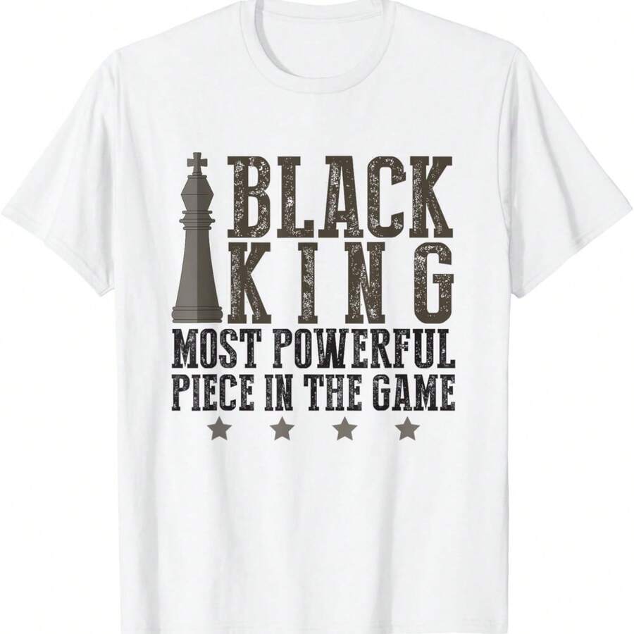 BLACK KING Most Powerful Piece In Game – Chess King T-Shirt - trắng - Xem 1