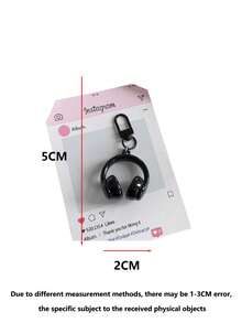 1pc Minimalist Cool Stereo Headphone Keychain, Creative Casual Style Backpack Pendant, Gift For Friends - Multicolor - View 8