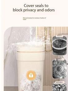 Basurero con pedal moderno con tapa, de gran capacidad, a prueba de olores, bolsa de basura sellada, apta para cocina, sala de estar, dormitorio - Papelera rectangular de plástico de moda, decoración dorada, solución para basurero de cocina | Basurero de moda | Estructura de plástico, basurero para sala de estar