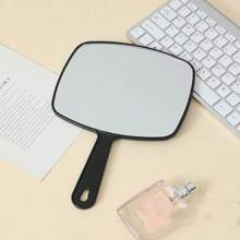 1pc Handheld Makeup Mirror, Multi-Function Portable Hanging Solid Color High Definition Beauty Cosmetic Mirror Home Decor Back To School Room Decor School Supplies
