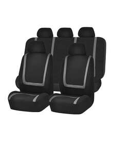 9pcs (5 Seats), 4pcs (2 Seats), 2pcs (1 Seat) Universal Car Seat Covers, U-Shaped Striped Patchwork Design, All Season Use, Easy To Clean, Fashion Interior Upgrade, Fit For General Cars, Effectively Protect Car Seats | Modern Seat Covers | Durable Seat Protection - Style a - View 25