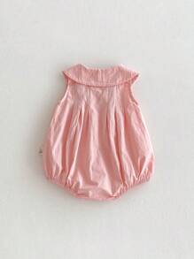 Barboteuse pour bébé fille avec décoration de nœud rose, été