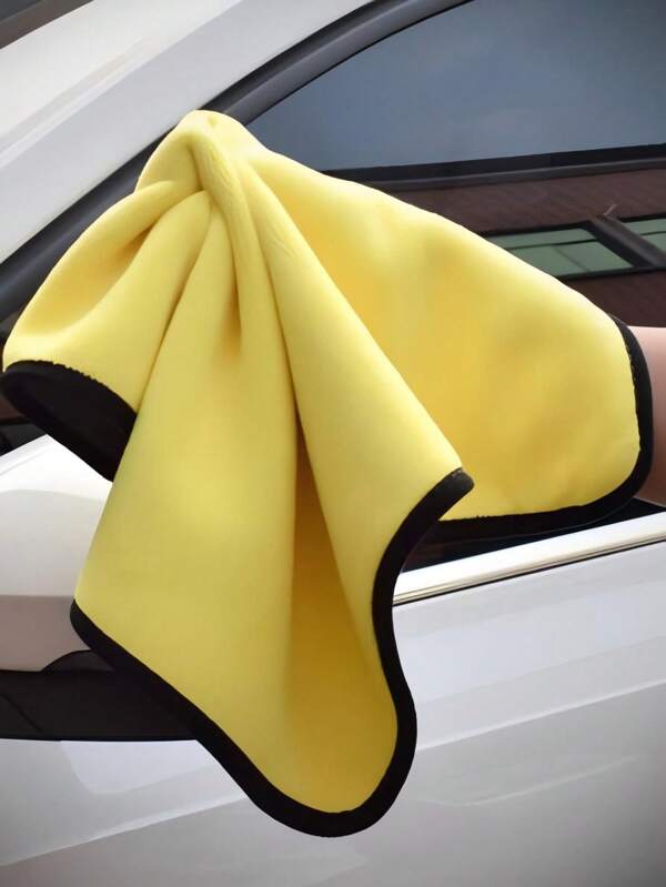 1pc Microfiber Double-Sided Coral Fleece Car Towel & Kitchen Towel Set