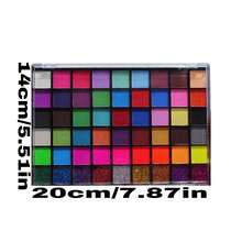 54 色水性面部和身体彩绘套装，哑光（多层）、荧光（UV）、闪光组合，包含 1 支刷子，适用于舞台表演、漫画大会、万圣节派对和庆祝活动 - 8054 - 查看 3