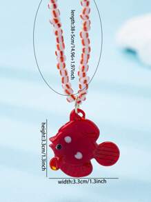 1 peça de colar com contas de vidro feitas à mão, pingente de estrela do mar, peixe-marinho e golfinho, joia estilo praia (formato e cor podem variar)