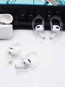 2 个透明耳钩兼容 Airpods，TPU 防丢耳挂配件兼容 AirPods 1/2/3，耳机耳帽耳环挂钩 - 透明 - 查看 8