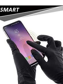 无粉黑色一次性丁腈手套，有 S、M、L 和 XL 码可选（不含乳胶、不含过敏原，适用于厨房、浴室、卫生间、客厅等），厨房、浴室、家居和家居用品供应商（无包装盒） - 彩色 - 查看 5