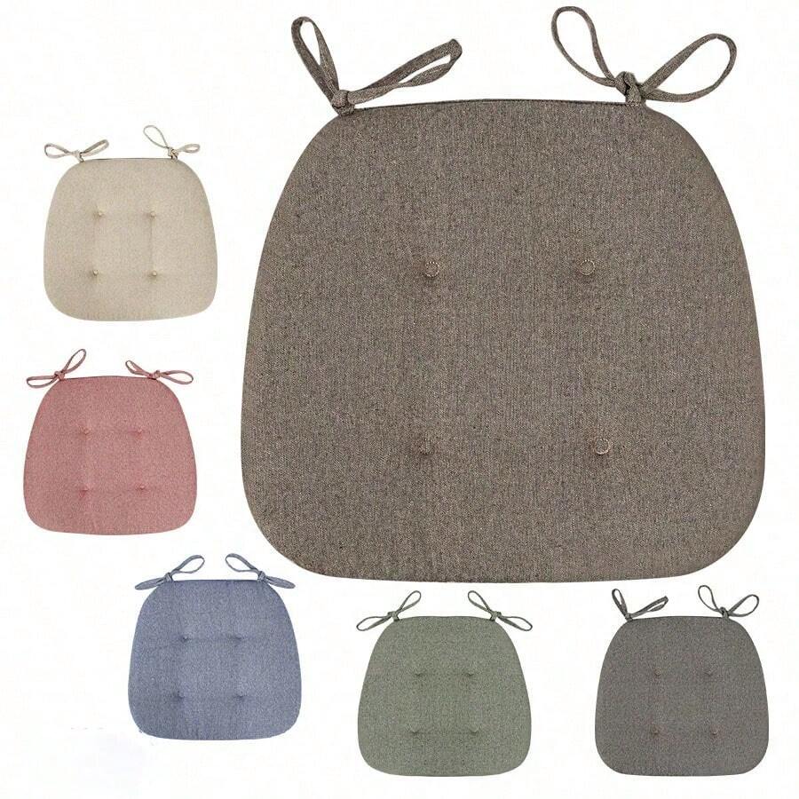 1pc Solid Color Anti-Slip Chair Cushion Pad - Universal Fit Cushion, Four Seasons, Easy To Clean, Home Dining Chair Mat - Essential Home Supplies Seat Cushion Chair Pillow Cushions Office Chair Gaming Chair