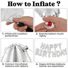 1061pcs Black & Silver Birthday Party Decoration Balloons, 1000pcs Fake Flower Petals, Chrome Silver Latex Balloons, Happy Birthday Banners, Suitable For (16th, 18th, 19th, 20th, 21st, 22nd, 23rd, 24th, 25th, 30th) Men & Women Birthday Decorations, Birthday Party, Anniversary, Room Decor, Valentine's Day, Birthday Celebration