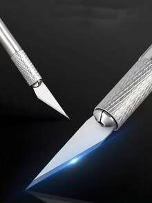 13pcs Precision Craft Knife Set - Stainless Steel Blades, Aluminum Alloy Handles For Paper Cutting & Model Making - Multicolor - View 4