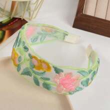 3pcs Elegant Versatile Floral Embroidered Headbands For Women, Suitable For Daily Use, Commute, School, Work, Beach, Party, Mother's Day Gift Hairband Hair Hoop