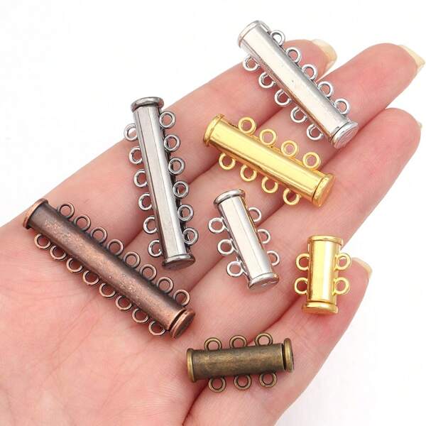 5pcs/Pack Alloy Multiple Teeth Magnetic Clasp, Necklace & Bracelet Making Accessories, DIY Jewelry Craft Supplies