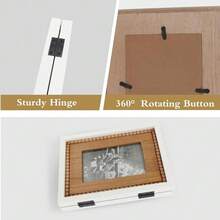 Triple Hinged 3 Picture Frame 4X6 Distressed Wooden Photo Frame For Tabletop Display Picture College Frame Holiday Christmas Home Decor - boho 4X6 White - View 3