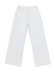 Vintage Old Money High Waist Straight Leg Loose Wide Leg Jeans, Versatile Maxi Length Pants,Apparel Cotton Pants,Suitable For Wear,Y2K,Holiday,Festival,Cowgirl,Jeans,Trousers,Going Out,Denim Trousers Women,Cowboy Women,Jeans Women,Bottoms,Tall In Women,White
