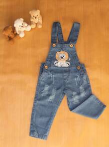 Kit 2 Jardineira Calça Longa Jeans Macacão Infantil Menino