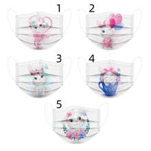 Sanrio 10pcs Cute Rabbit Printed Reusable Face Mask - Breathable, Washable And Reusable, Suitable For Outdoor Activities, Driving And Travel - Perfect Gift For Women, 3-Layer Disposable Protective Mask, Elastic, Windproof, Sun-Proof, Comfortable, Breathable, Casual Wear, Women Style Jacquard Woven Scarf For Outdoor