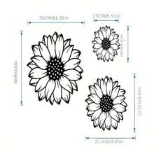 3 Pieces Metal Sunflower Wall Art, Rustic Garden Decor For Outdoor Fence, Living Room, Bedroom, Patio & Porch, No Power Required, Suitable For Modern Home Decor, Home Decoration, Room Decor, Bedroom Decor