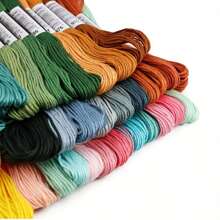 24pcs/36pcs/50pcs/100pcs/150pcs/200pcs/250pcs/300pcs/447pcs Colors High Quality Color Embroidery Thread Cross Stitch Thread, Sewing Thread DIY Handicraft Thread, Handmade Embroidery Thread Hand-Woven Friendship Bracelet String For DIY Needlework(Random Color)