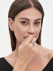 1 Set de Anillos de Mujer Chapados en Cobre con Circonita Artificial, Anillos Apilables Dorados Que no se Desvanecen, Mejor Joyería Decorativa para Señoras