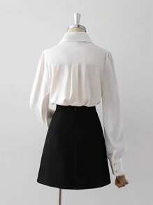 QIANZHIDU White Plain Women Blouses Long Sleeve Tops Office Outfits For Women Work Tops Women Modest Outfits For Women Brunch Women Outfit Music Festival Outfits Business Meeting Wedding Fall Women Clothes Back To School Clothes Elegant Women Modest Women Western Women Wear Going Out Tops Women Teacher Outfits For Women Business Casual Woman Work Women Blouses Business Professional Women Corporate Outfits For Women