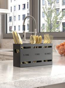 1 Piece, 3 Compartments Cutlery Box, Large Capacity Silverware Rack, Multi-Purpose Cutlery Rack, Cutlery Box, Fork, Spoon, Knife, Fashionable Cutlery Rack, Kitchen Organizer