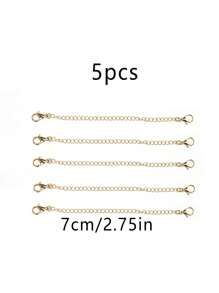 5pcs/Pack Jewelry Extender Chain For Necklace Bracelet, DIY Necklace Accessories, Long Tail Chain Extender Chain, Extender Tail, Exquisite Gift Jewelry Accessories For Necklace, Bracelet Extender Chain, Tassel Pendant Jewelry Gift