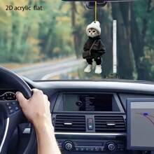 Pendente decorativo gatto carino e alla moda, accessorio perfetto per auto e borse, può essere usato come ciondolo per zaino, ciondolo per auto, per partner, anniversario di famiglia, Ognissanti, regalo di Natale perfetto, piatto in acrilico 2D