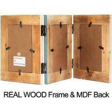 Triple Hinged 3 Picture Frame 4X6 Distressed Wooden Photo Frame For Tabletop Display Picture College Frame Holiday Christmas Home Decor - Trifold 4X6 - View 3