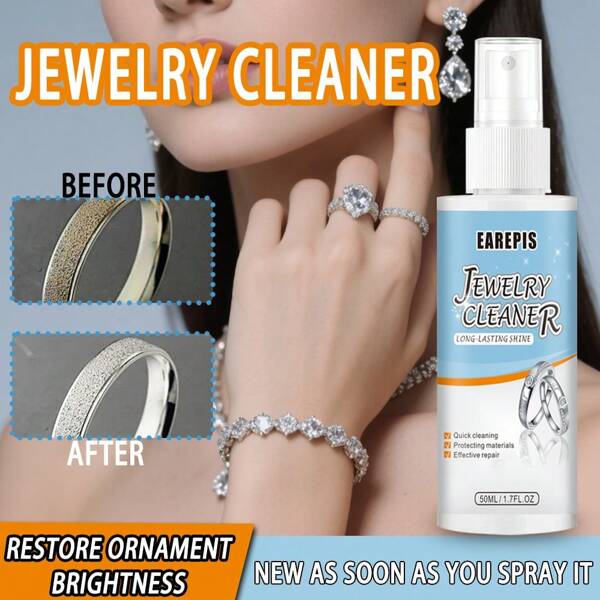 1pc 50ml Jewelry Cleaner - Highly Effective Rust Remover & Oxidation Agent, Silver & Platinum Polish, Gentle & Long-Lasting Cleaning & Polishing