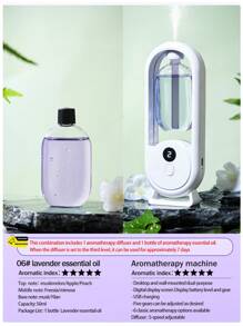 Advanced Aromatherapy Diffuser, USB Household Automatic Aromatherapy Humidifier, Hotel Spray Aromatherapy Machine, Toilet Deodorization And Fragrance Expander, Electric Air Purifier, Rechargeable, With Color Atmosphere Lights, Suitable For Bedroom, Living Room, Desk, Large Room, Pet Room, Hotel, Car, With 5 Working Modes And 6 Kinds Of Aromatic Essential Oils To Choose From