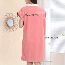 1pc Adult & Student 3D Pineapple Textured Solid Color Monk Robe, Soft, Warm, Casual, Suitable For Bathroom, Pool, Beach, All Seasons - View 4