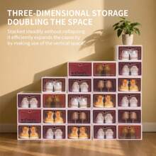 1 PC/5 PCS Shoe Box, Transparent White Shoe Box, PVC Material, Space Saving, Convenient Shoe Storage, 1 Or 5 Shoe Boxes, Essential For Living Room Entrance And Bedroom