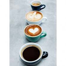 可选框架可爱咖啡杯帆布画北欧拿铁海报和印刷品墙壁艺术画适用于咖啡馆家居装饰餐厅厨房绘画可重复使用框架，带框架厨房装饰的墙壁艺术 - 彩色 - 查看 16