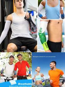 2/4PCS Cooling Arm Sleeves Cover Sports Running UV Sun Protection Outdoor Volleyball Fishing Cycling Sleeves For Hide Tattoo Ice Silk Sleeve Sunscreen Cuff Arm Sleeves Anti-Slip Men Women Long Gloves Outdoor Cool Sport Cycling Visor Summer Sun Protection Equipment, High Elastic Arm Sleeves, Suitable For Outdoor Activities Such As Cycling, Golf, Running And Driving