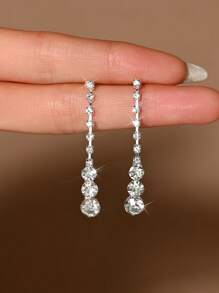 Pendientes de cristal geométrico con borla brillante aptos para uso en fiestas de cumpleaños, bodas y ocasiones especiales de las damas