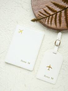 2 PEÇAS Conjunto de Porta-Passaporte e Tag de Bagagem Personalizados Nome Monocromático Dourado em Couro Sintético com Tag de Bagagem, Carimbo a Quente Personalizado, Acessórios de Viagem Feitos à Mão, Cartão Documento Presente de Aniversário Chic para Amigos, Madrinhas, Verssátil, Básico, Personalizado, Único, Personalizado, Para Aniversários, Para Férias/Viagens, Para Exterior/Saídas/Viagens/Caminhadas/Estádio/Esportes/Escalada, Para Negócios/Cômodo/Trabalho/Escritório, Material Escolar, Volta às Aulas, Para Escritório, Para Escola, Para Sala de Aula, Para Presentes de Professor, Para Universidade, Para Colegas, Para Quartos de Dormitório, Para Professor, Para Meninos e Meninas, Para Adolescentes, Alunos do Ensino Médio, Alunos do Ensino Médio, Alunos da Faculdade, Alunos da Universidade, Calouro, Veterano, Alunos do Ensino Fundamental