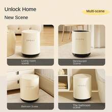 Luxury Dustbin With Lid, Large Capacity Garbage Can, Odor-Proof Design For Living Room And Bathroom - Black Base - View 8