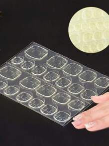 600 pièces (25 feuilles) Colle à ongles en gel double face pour ongles de remplacement