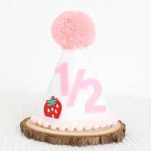 1 幅草莓主题半横幅、1 顶半岁生日派对帽、6 个月生日派对套装、木珠流苏花环、波西米亚风生日派对装饰、半岁生日装饰、圣诞节 - 彩色 - 查看 12