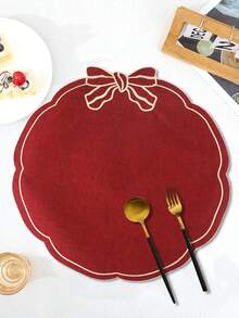 1/2/4 peças de jogos americanos de tecido com laço festivo, adequados para decoração de mesa de festa de casamento, jogos americanos com estampa dourada de PVC, tapetes para máquina de café, almofadas de isolamento térmico antiderrapantes para festa de casamento, celebrações de feriados, piqueniques, banquetes de aniversário