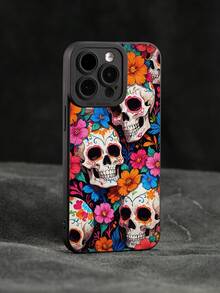 Flower Skull Liquid Silicone Mobile Phone Case Full-Body Protection Shockproof Anti-Fall TPU Soft Rubber Case Compatible With IPhone 16/11/12/13/14/15/15pro/15 Plus/15 Promax/7plus/8plus/X/Xs Max/Xr/11pro/12pro/13pro/14pro/12mini/13mini/11promax/12promax/13promax/14promax/14plus/6/6s/6plus/7/8/16Pro/16plus/16promax/Se&Compatible With Samsung Galaxy/A54/A14/A12/A13/A15/A32/A33/A24/A52S/S20/S21/S22/S23/S24/S23Plus/S24ultra/S25/A15/A33/A23 Waterproof Scratch Resistant - Multicolor - View 5