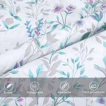 Mercury Textil 夏季和中季床單套件 50% 棉和 50% 滌綸，印花床單套件，帶花朵、幾何設計，3 件套，包括枕頭套 + 床單 + 床笠。觸感柔軟、輕薄且可調整。非常適合增添現代和優雅的氣息✅ 24/48 小時內發貨✅ 快速發貨 - 藍晶 - 查看 4