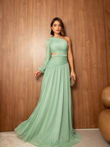 Bridesmaid Dresses - Mint Green With Shine - View 3