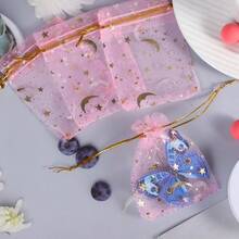100 túi kẹo organza hình mặt trăng và ngôi sao, túi quà organza màu hồng trong suốt có dây rút dùng cho tiệc cưới, lễ kỷ niệm, tiệc chào đón em bé, lễ tốt nghiệp (7x9cm/2,7x3,5 inch), quà tặng tiệc chào đón em bé, trang trí sinh nhật bé gái, trang trí tiệc chào đón em bé, tiết lộ giới tính, quà tặng tiệc chào đón em bé, tiệc chào đón em bé cho bé gái, quà tặng tiệc chào đón em bé cho khách - Hồng - Xem 9